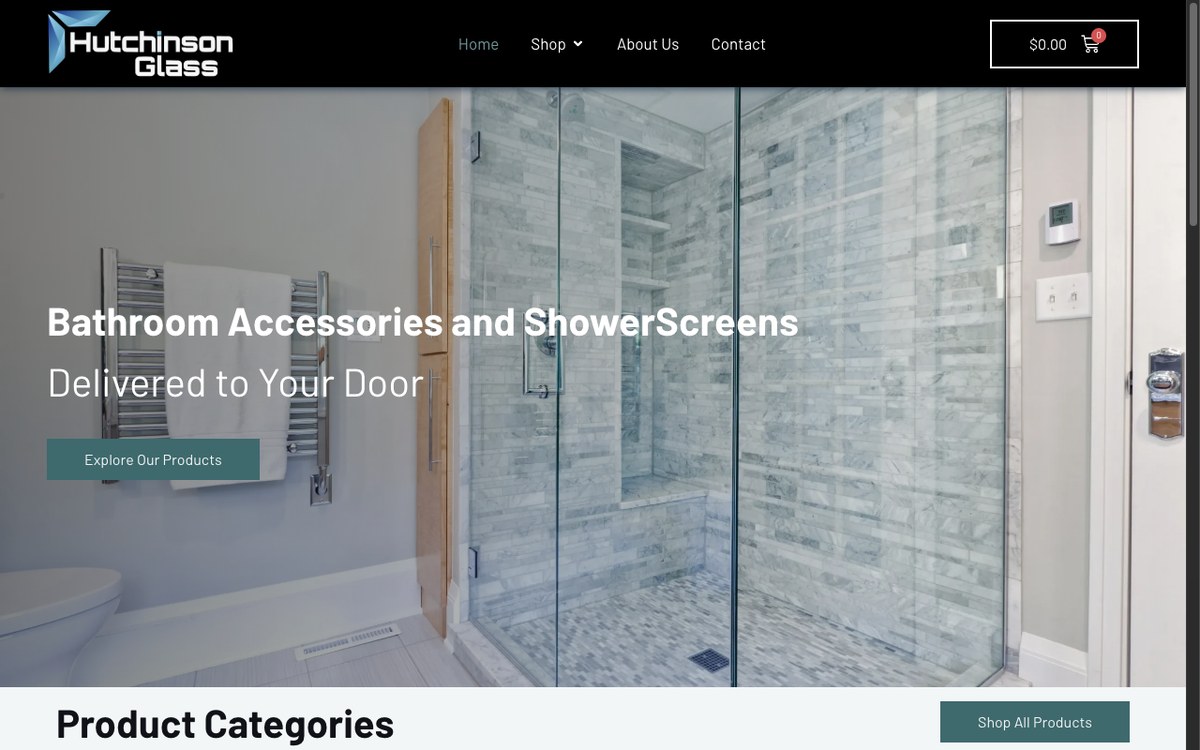 Screenshot of Hutchinson Glass (hutchinsonglass.com.au)