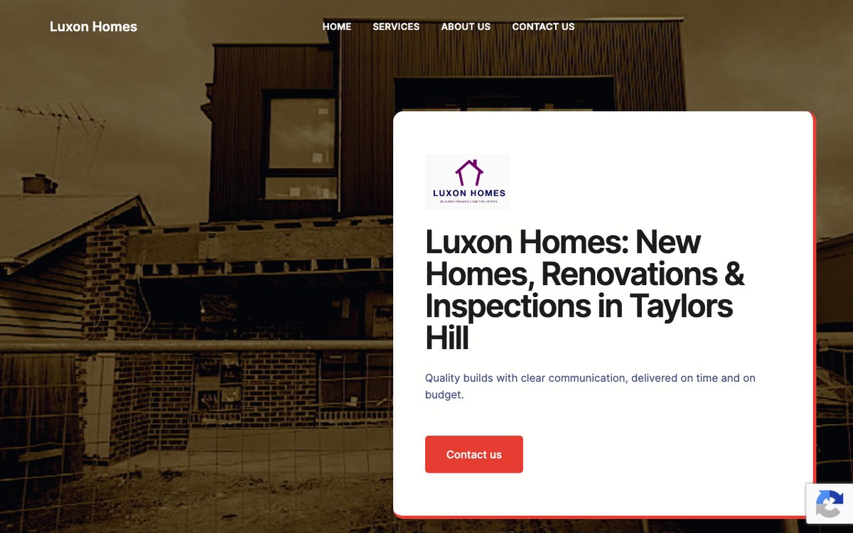 Screenshot of Luxon Homes (luxonhomes.com.au)